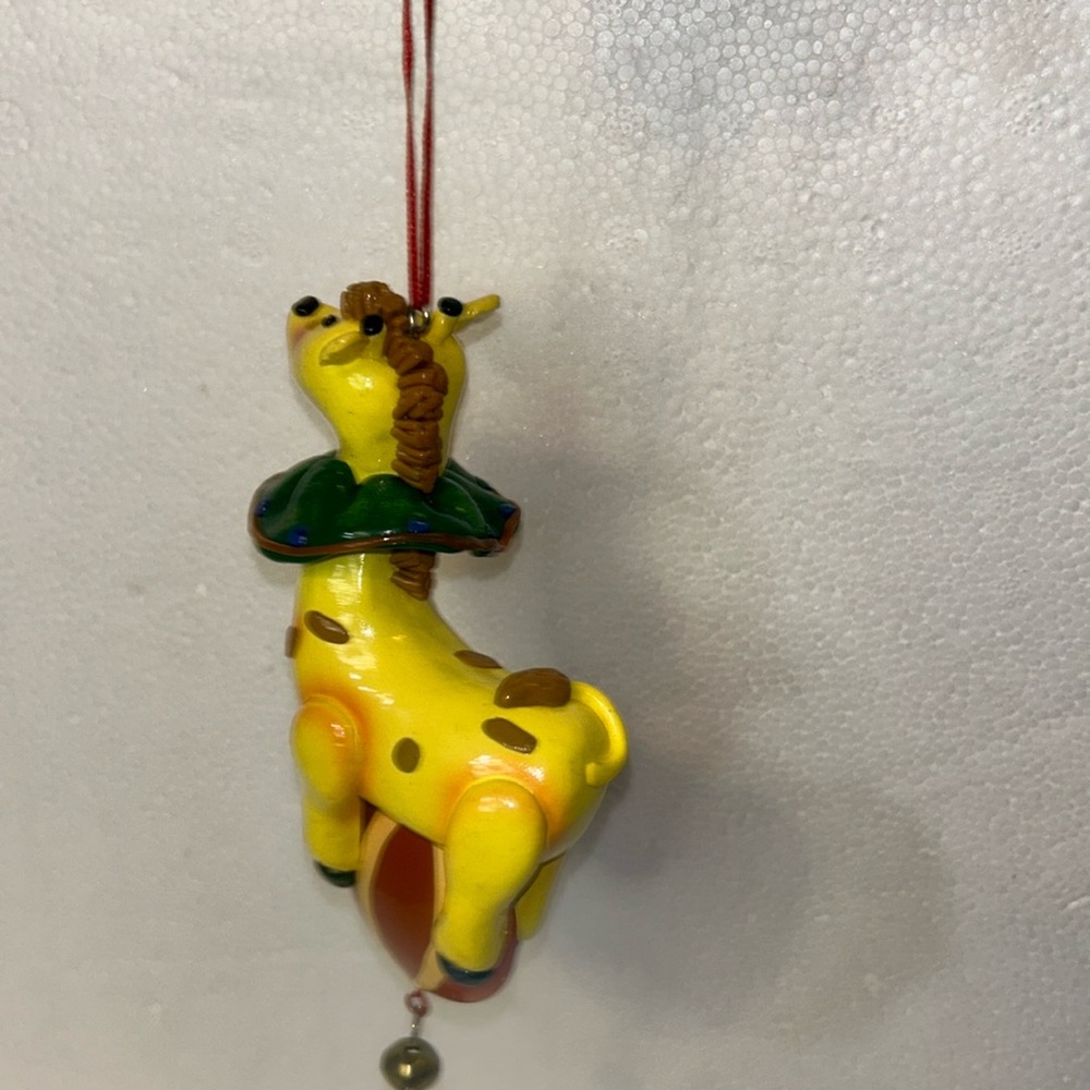 Vintage Colorful Circus Themed Giraffe Christmas Ornament - Picture 5 of 7